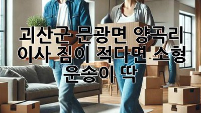 괴산군 문광면 양곡리 이사, 짐이 적다면 소형 운송이 딱! 🚚
